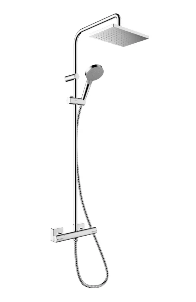 Hansgrohe Vernis Shape - dušas komplekts Showepipe 230 ar termostatu, Green, hromēts 26319000