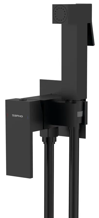 Sapho Cubemix - zemapmetuma bideta maisītājs, ar rokas dušu, ar iebūvējamo daļu, matēti melns CM040B
