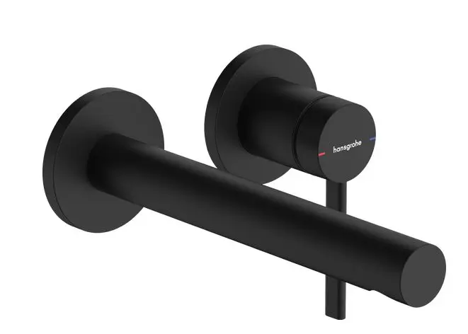 Hansgrohe Zesis S - zemapmetuma izlietnes maisītājs, ar izteku, 2 caurumu montāža, EcoSmart+, matēti melns 74750670