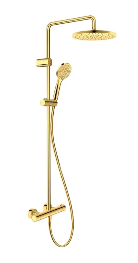 Duravit dušas - dušas komplekts ar termostatu, diametrs 25 cm, 3 strūklas veidi, zelts TH4282008034