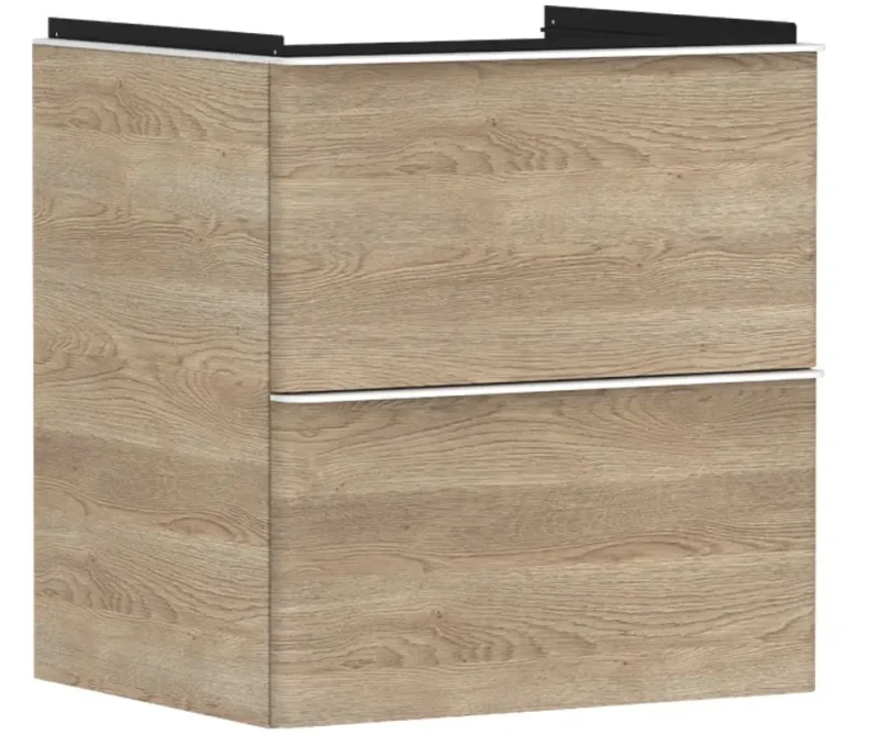 Hansgrohe Xelu Q - izlietnes apakšskapītis, 63x58x50 cm, 2 atvilktnes, dabīgs ozols/balts matēts 54025700