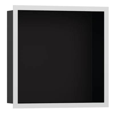 Hansgrohe XtraStoris Individual - sienas niša ar dizaina rāmi, 30x30x10 cm, melns matēts/balts matēts 56098700
