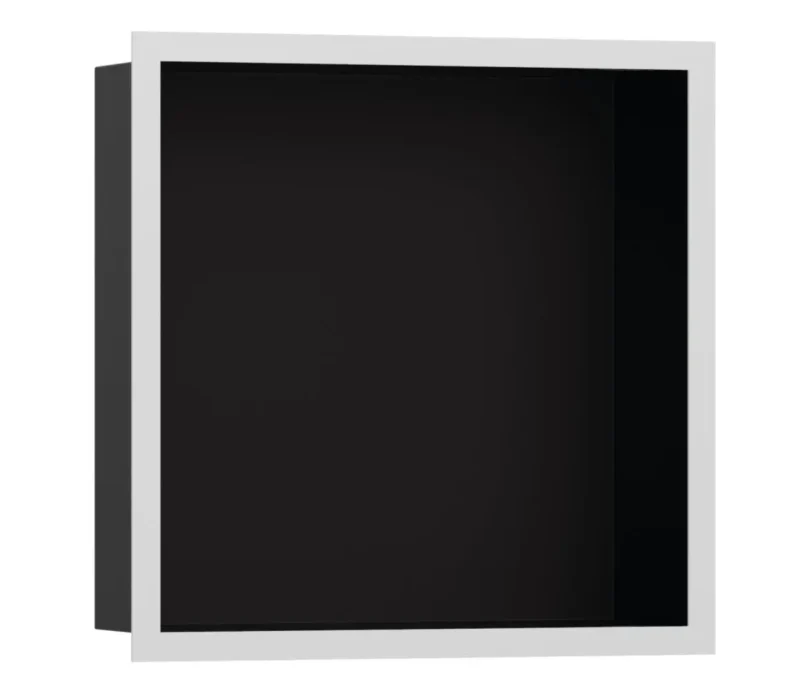 Hansgrohe XtraStoris Individual - sienas niša ar dizaina rāmi, 30x30x10 cm, melns matēts/balts matēts 56098700