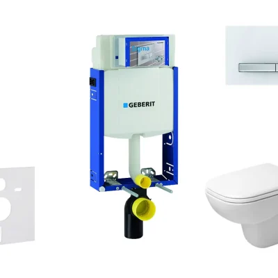 Geberit Kombifix - priekšsienas montāžas komplekts, WC ar sēdekli, D-Code, bez apmales, SoftClose, vadības plate Sigma50, Alpu balts 110.302.00.5 NH8