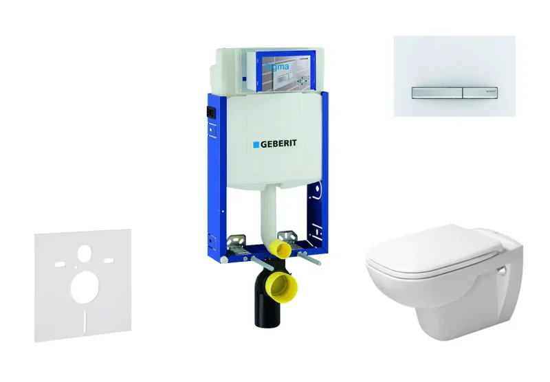 Geberit Kombifix - priekšsienas montāžas komplekts, WC ar sēdekli, D-Code, bez apmales, SoftClose, vadības plate Sigma50, Alpu balts 110.302.00.5 NH8