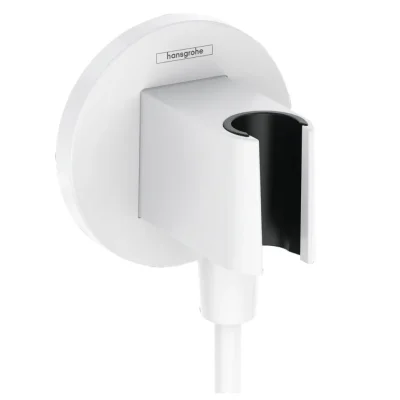Hansgrohe Fixfit - sienas pieslēguma līkums ar dušas turētāju, balts matēts 26888700