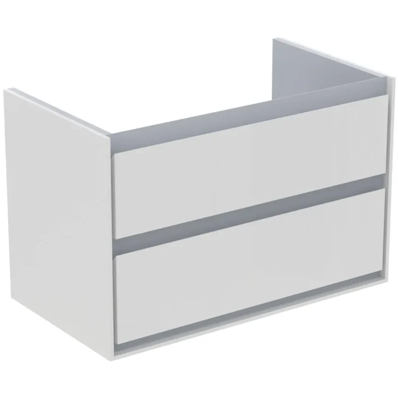 Ideal Standard Connect Air - izlietnes skapītis 80x44x52 cm, 2 atvilktnes, balts spīdīgs/gaiši pelēks matēts E0819KN