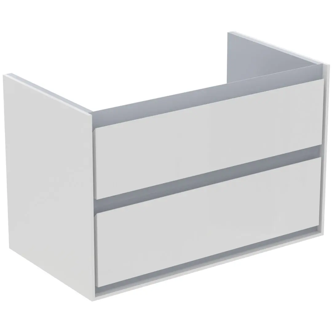 Ideal Standard Connect Air - izlietnes skapītis 80x44x52 cm, 2 atvilktnes, balts spīdīgs/gaiši pelēks matēts E0819KN