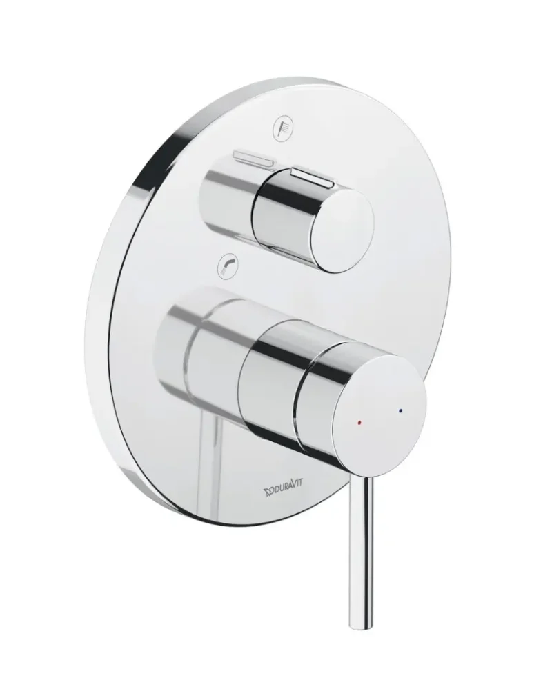 Duravit Circle - zemapmetuma maisītājs 2 patērētājiem, ar iebūves korpusu, hroms CE5210018010