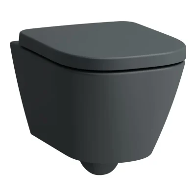 Laufen Meda - pie sienas stiprināms WC, Rimless, grafīta matēts H8201137580001