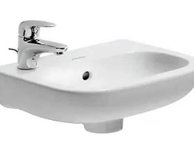 Duravit D-Code - rokas izlietne 36x27 cm, ar 1 jaucējkrāna caurumu kreisajā pusē, Alpu balts 07053600092