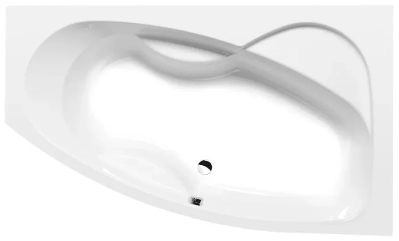Polysan vannas - Asimetriska vanna MAMBA R, 160x95x44 cm, labā, balta 28111