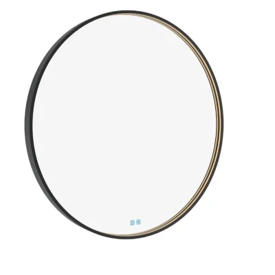 Nimco spogulis - spogulis ar LED apgaismojumu, diametrs 100 cm, pieskāriena sensors, melns ZPC 31004RVX-90