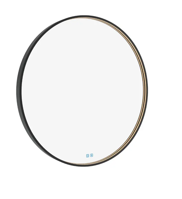 Nimco spogulis - spogulis ar LED apgaismojumu, diametrs 100 cm, pieskāriena sensors, melns ZPC 31004RVX-90