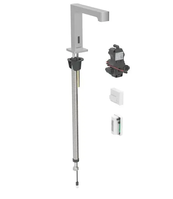 Geberit Brenta - elektronisks izlietnes vārsts, ģeneratora darbība, easy to clean, matēts nerūsējošais tērauds 116.195.SN.1