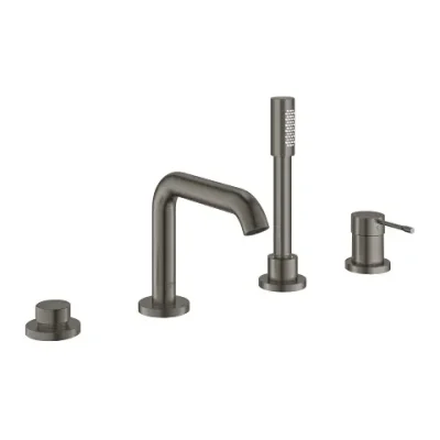 Grohe Essence - vannas vienas sviras maisītājs, 4 caurumu montāža, Hard Graphite birstēts 19578AL1