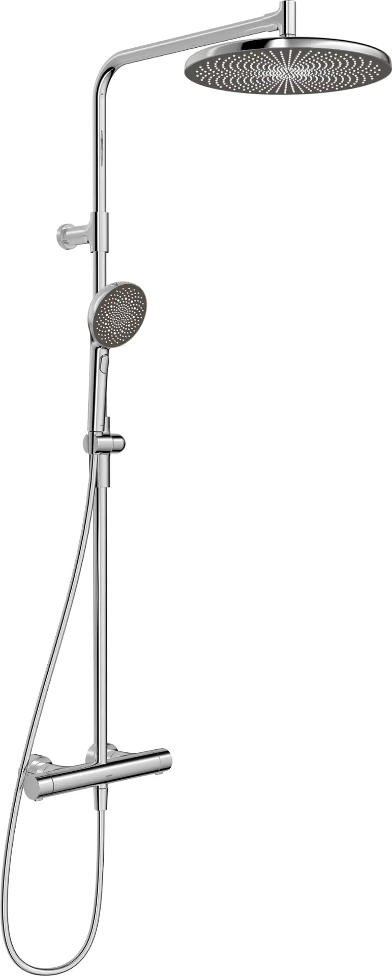 Hansa Aurelia - dušas komplekts ar termostatu, diametrs 30 cm, 3 strūklas veidi, hroms 47199103