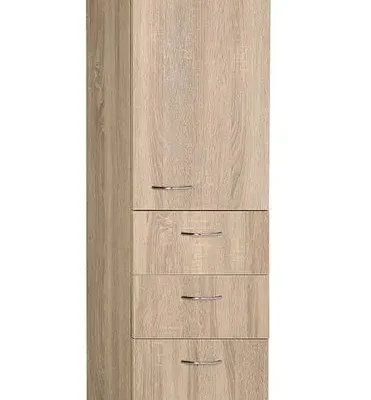 Aqualine Keramia Fresh - augstais skapītis ZOJA ar veļas grozu, 35x184x29 cm, platīna ozols 51232
