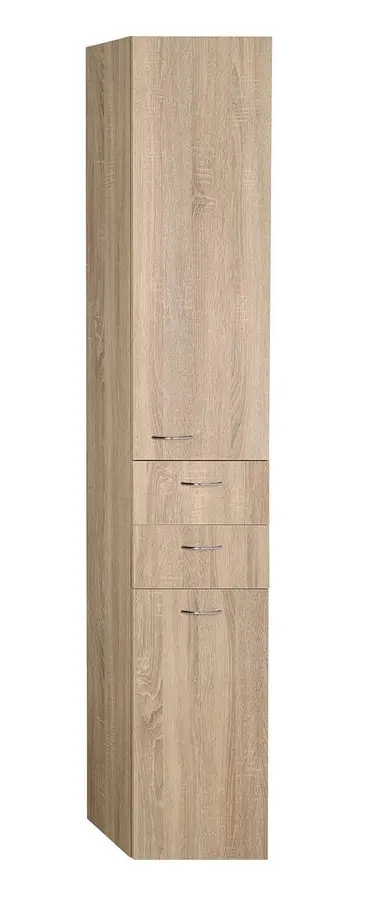 Aqualine Keramia Fresh - augstais skapītis ZOJA ar veļas grozu, 35x184x29 cm, platīna ozols 51232