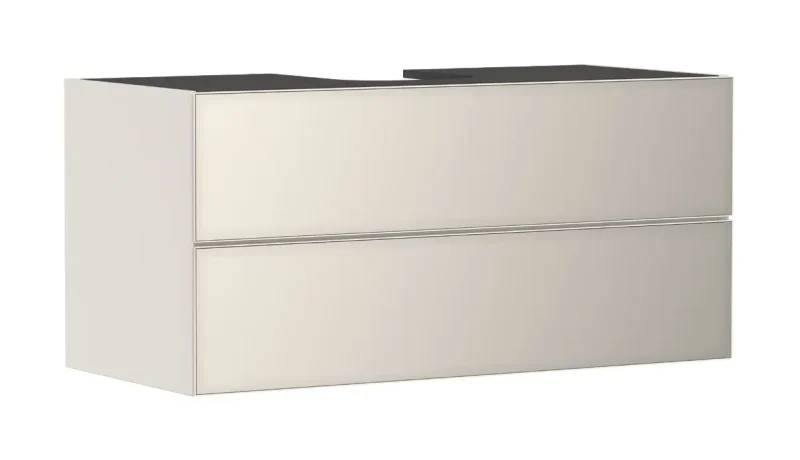 Hansgrohe Xevolos E - izlietnes apakškabinets 118x56x55 cm, 2 atvilktnes, matēti bēšs/metāliski bēšs 54194790