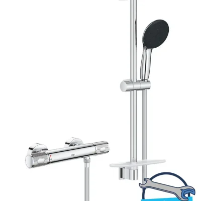 Grohe Precision Feel - dušas komplekts ar termostatu, 3 strūklu veidi, hroms 34791001