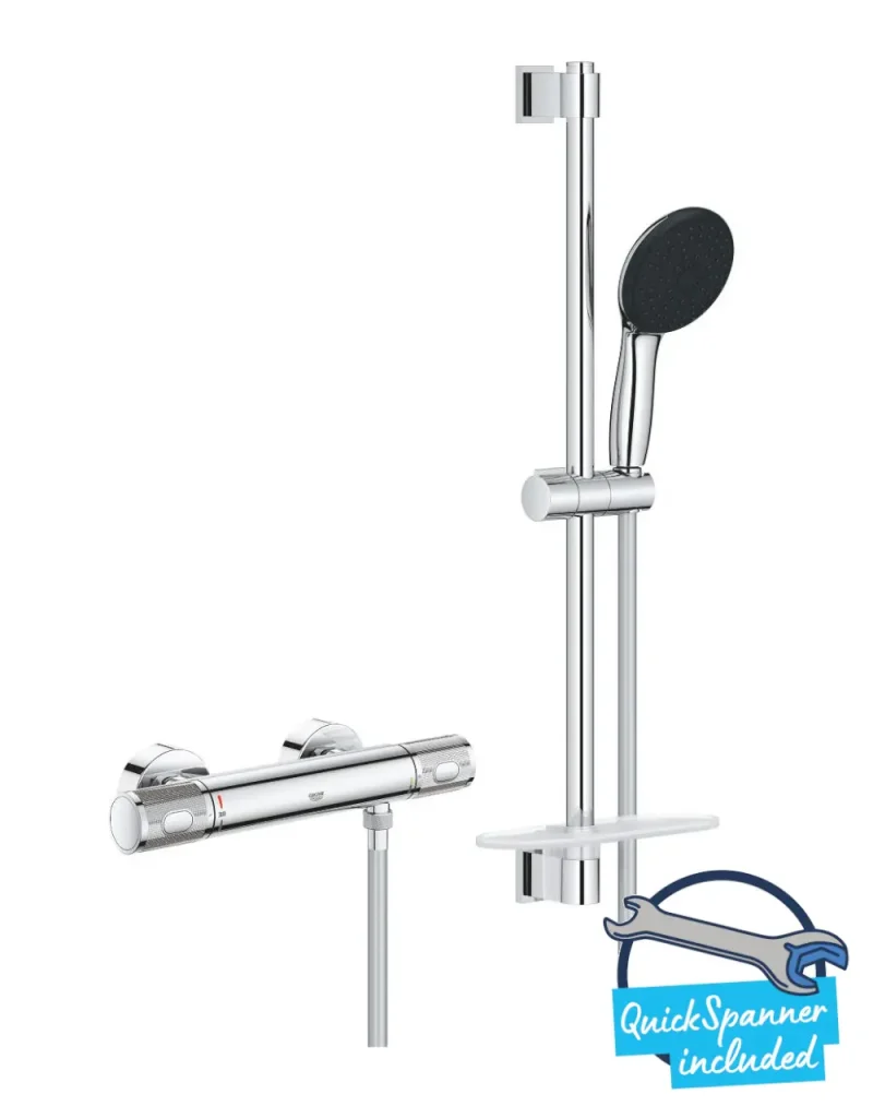 Grohe Precision Feel - dušas komplekts ar termostatu, 3 strūklu veidi, hroms 34791001