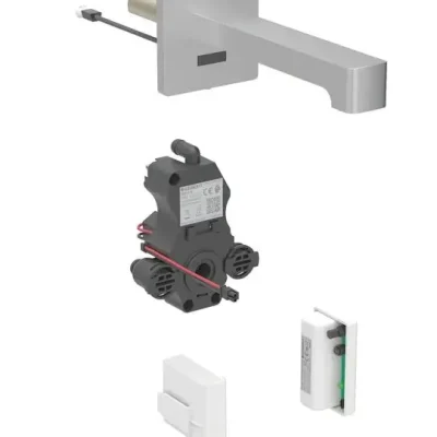 Geberit Brenta - elektronisks izlietnes maisītājs zemapmetuma, ģeneratora darbība, easy to clean, matēts nerūsējošais tērauds 116.276.SN.1