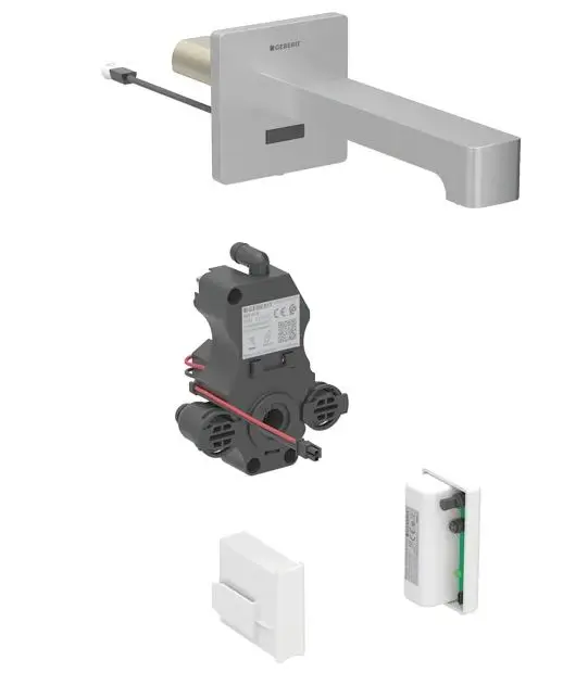 Geberit Brenta - elektronisks izlietnes maisītājs zemapmetuma, ģeneratora darbība, easy to clean, matēts nerūsējošais tērauds 116.276.SN.1