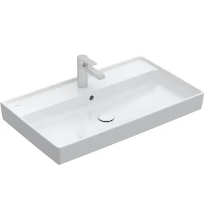 Villeroy & Boch Collaro - mēbeļu izlietne, 80x47 cm, ar pārplūdi, ar jaucējkrāna caurumu, CeramicPlus, Alpu balts 4A3380R1