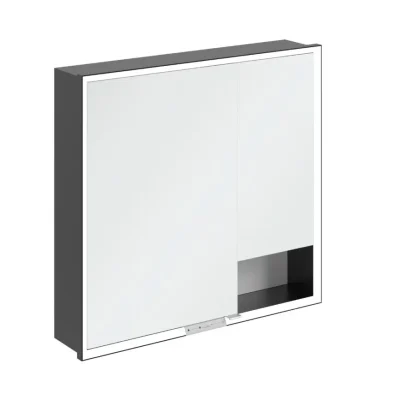 Villeroy & Boch My View+ - spoguļskapis ar LED apgaismojumu 80x75x17 cm, 2 durvis, Pure White/Matte Black B48280VF