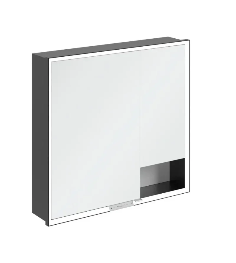 Villeroy & Boch My View+ - spoguļskapis ar LED apgaismojumu 80x75x17 cm, 2 durvis, Pure White/Matte Black B48280VF
