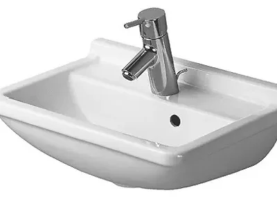 Duravit Starck 3 - roku mazgāšanas izlietne 45x32 cm, ar 1 krāna caurumu, balta 0750450000