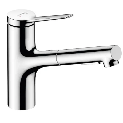 Hansgrohe Zesis M33 - virtuves izlietnes maisītājs 150, ar izvelkamu dušu, EcoSmart, hroms 74810000