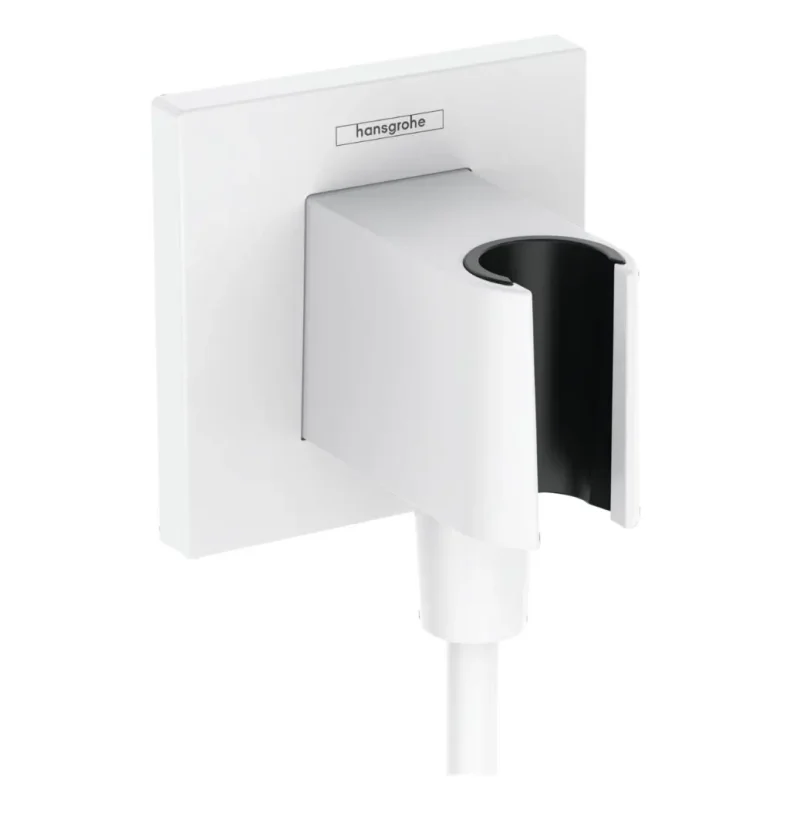 Hansgrohe Fixfit - sienas pieslēguma līkums ar dušas turētāju, balts matēts 26889700