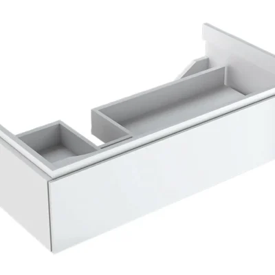 Geberit Xeno 2 - izlietnes skapītis 90 cm ar plauktu, izvelkama atvilktne ar LED apgaismojumu, balts spīdīgs 500.513.01.1