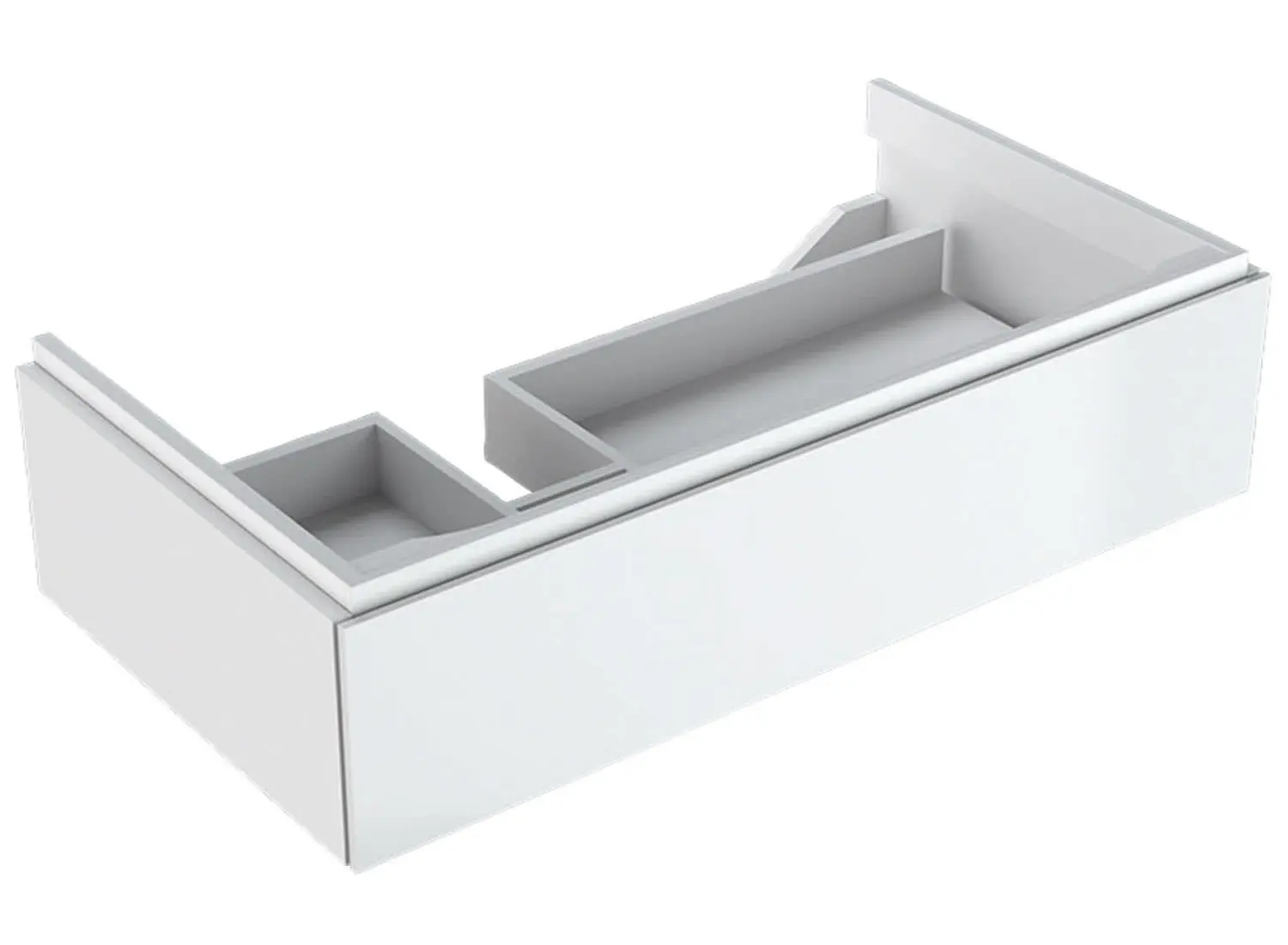 Geberit Xeno 2 - izlietnes skapītis 90 cm ar plauktu, izvelkama atvilktne ar LED apgaismojumu, balts spīdīgs 500.513.01.1