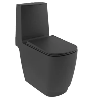 Kludi Resa S - WC kombinētā bļoda, apakšējais izvads, Rimless, Spiralflush, matēti melns 27WCB0239