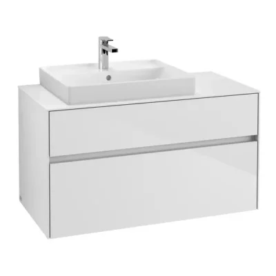 Villeroy & Boch Collaro - izlietnes skapītis, 100x55x50 cm, 2 atvilktnes, Glossy White C01700DH