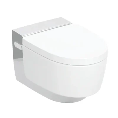 Geberit AquaClean - elektroniskais bidē Mera Comfort ar keramiku, montāžai pie sienas, TurboFlush, SoftClosing, KeraTect, balts/hroms spīdīgs 146.210.21.1