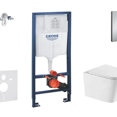 Grohe Rapid SL - priekšsienas elementa komplekts, Arkas I WC ar Softclose sēdekli un Skate Cosmopolitan vadības plati, hroms SANI11BA1111
