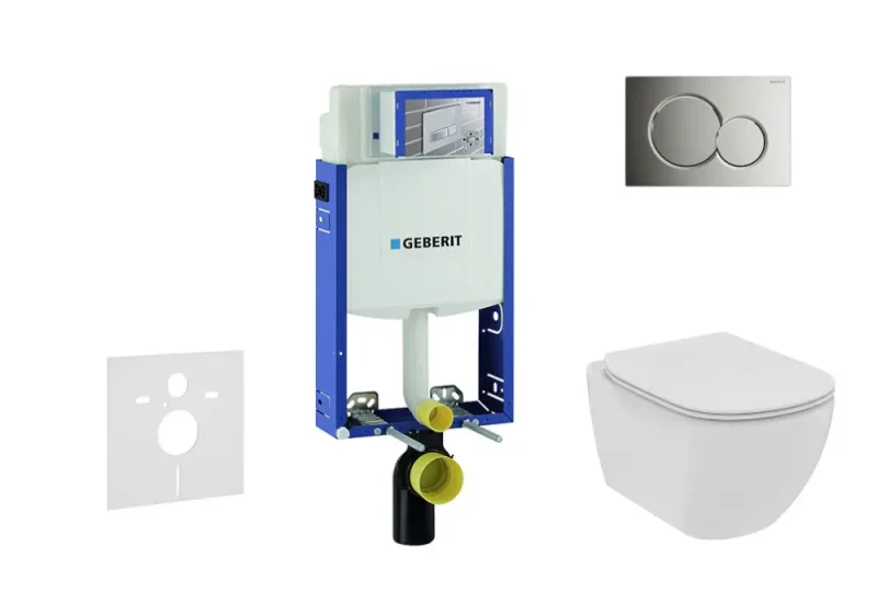 Geberit Kombifix - komplekts no priekšsienas elementa, sienas WC un WC sēdekļa Ideal Standard Tesi, vadības plate Sigma 01, Rimless, SoftClose, pulēts hroms 110.302.00.5 NE2