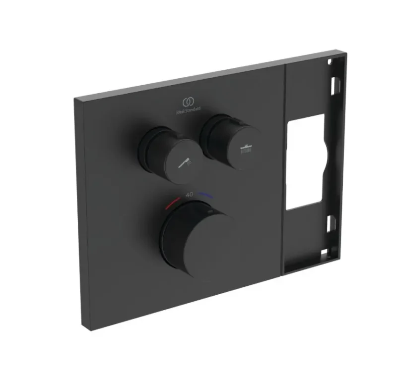 Ideal Standard Ceratherm Navigo Solos - zemapmetuma termostata maisītājs 2 patērētājiem, zīdaini melns A7894XG