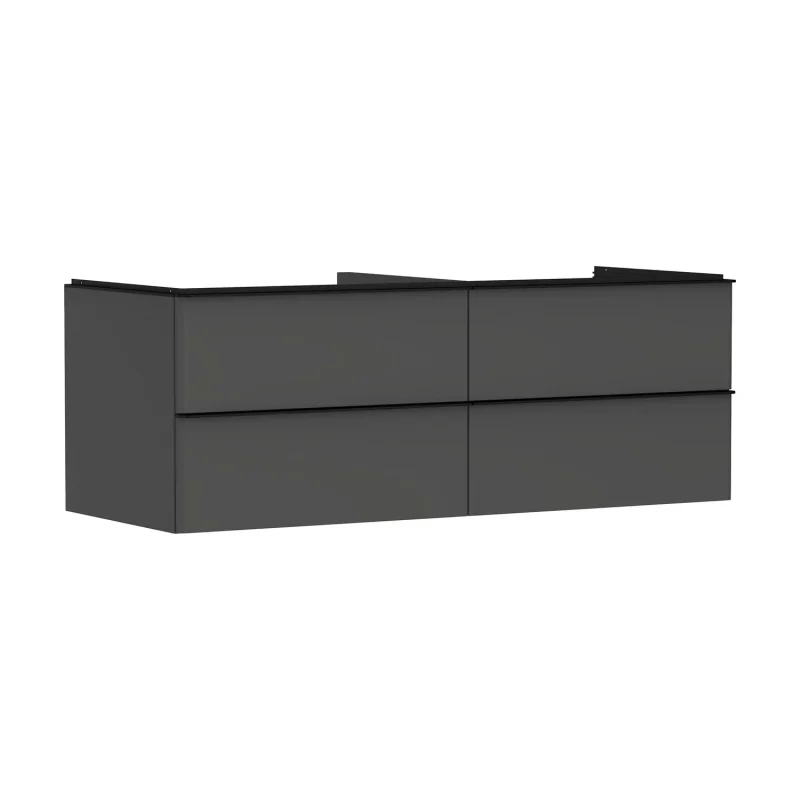 Hansgrohe Xelu Q - izlietnes skapītis, 50x136x55 cm, 4 atvilktnes, matēti pelēks/matēti melns 54087670