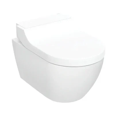 Geberit AquaClean - elektroniskais bidē Tuma Comfort ar keramiku, montāžai pie sienas, TurboFlush, SoftClosing, KeraTect, stikls/balts 146.290.SI.1