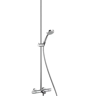 Hansgrohe Croma 220 - dušas kolonna Showerpipe ar termostata maisītāju, 22 cm, 1 strūkla, hromēts 27223000