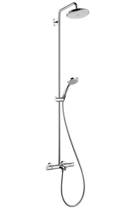 Hansgrohe Croma 220 - dušas kolonna Showerpipe ar termostata maisītāju, 22 cm, 1 strūkla, hromēts 27223000
