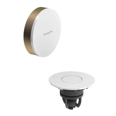 Hansgrohe Flexaplus - gatavs komplekts vannas ieplūdei, noteces un pārplūdes garnitūra, Push-Open, birstēta bronza/augsti spīdīgs balts 58187140