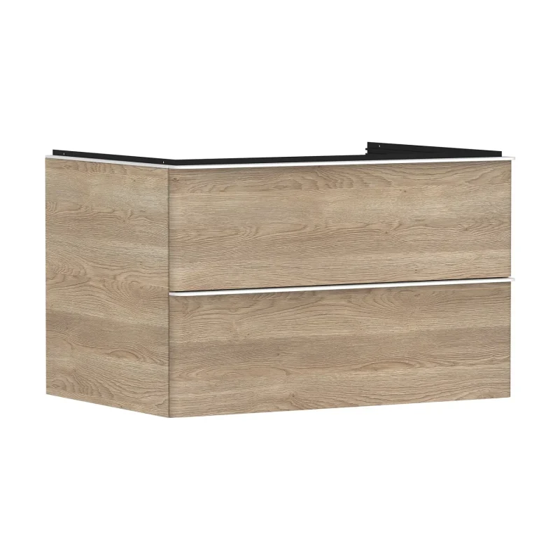Hansgrohe Xelu Q - izlietnes skapītis, 50x78x55 cm, 2 atvilktnes, dabīgs ozols/matēti balts 54076700
