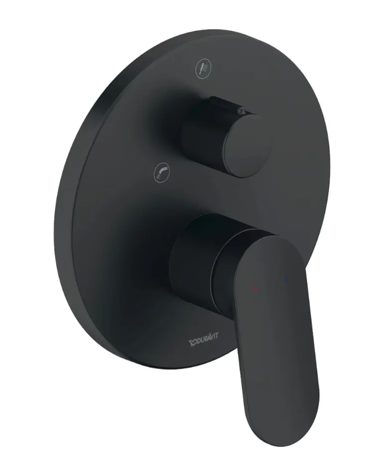 Duravit Wave - zemapmetuma maisītājs, 2 patērētājiem, matēti melns WA5210012046