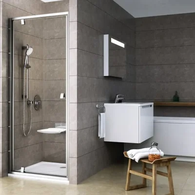 Ravak Pivot - dušas durvis, 76-81 cm, satinēts/caurspīdīgs stikls 03G40U00Z1